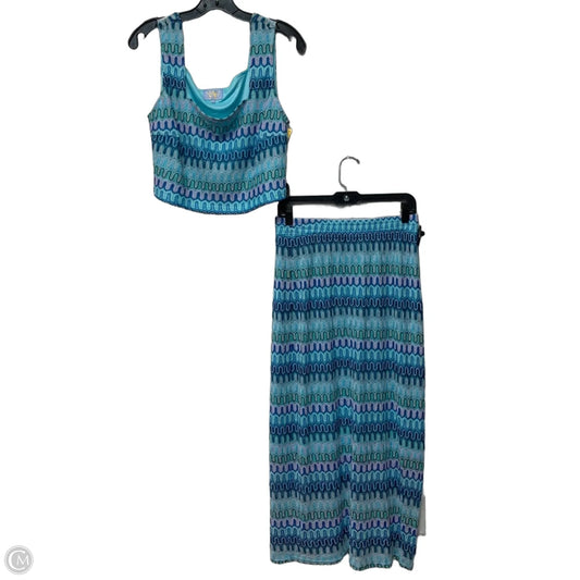 Skirt Set 2pc By Clothes Mentor In Blue & Pink, Size: M