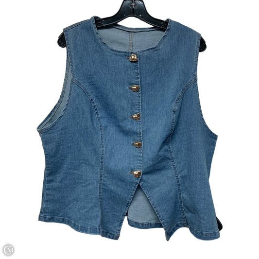 Vest Faux Fur & Sherpa By Shein In Blue Denim, Size: 3x