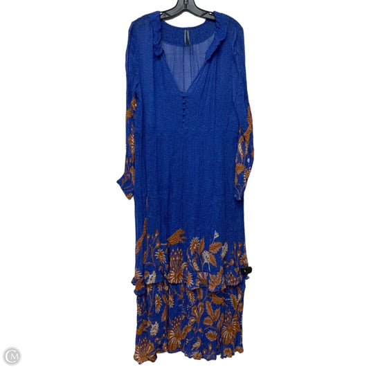 Dress Casual Maxi By Anthropologie In Blue & Orange, Size: M