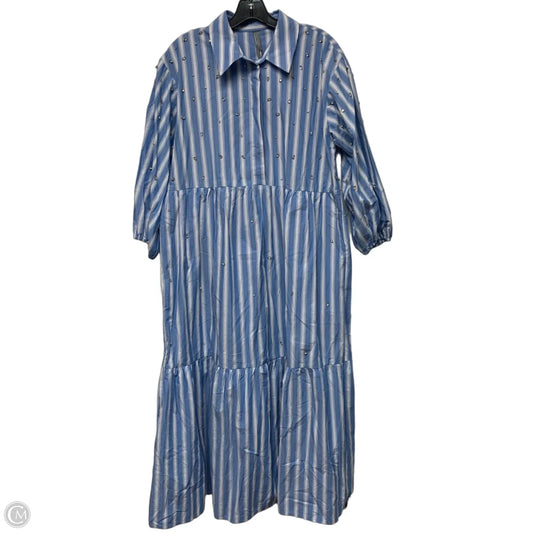 Dress Casual Maxi By Anthropologie In Blue & White, Size: M