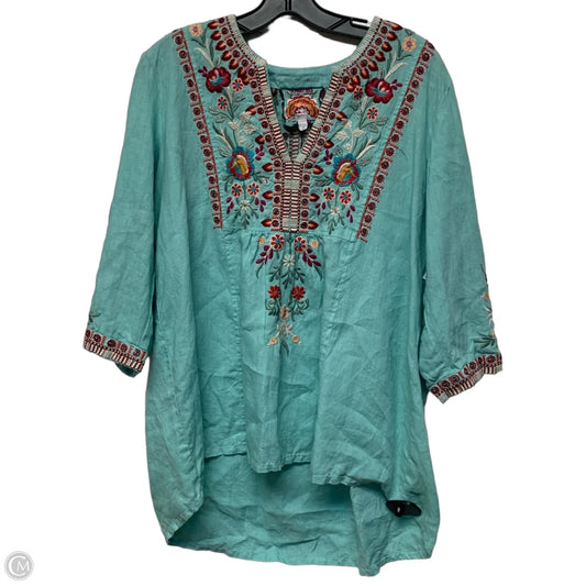Tunic Designer By Johnny Was In Blue, Size: M