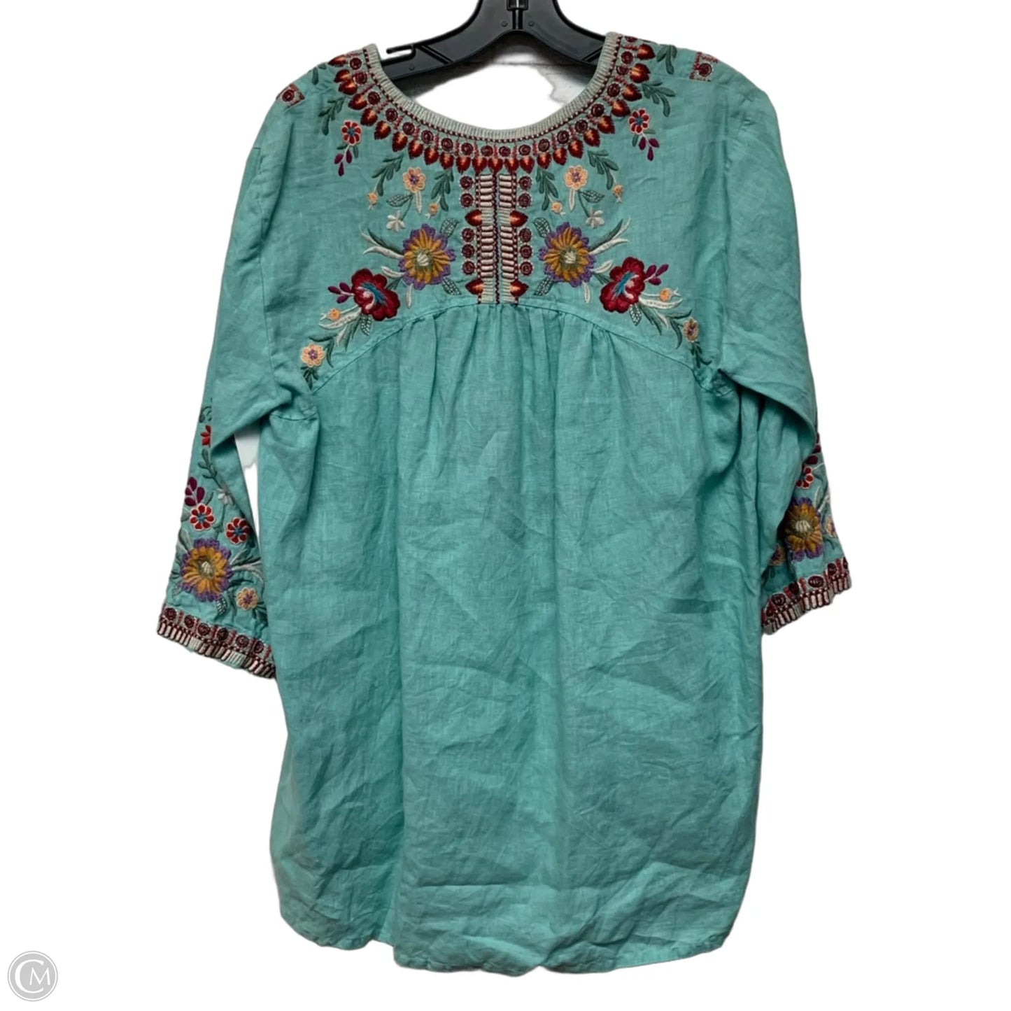 Tunic Designer By Johnny Was In Blue, Size: M