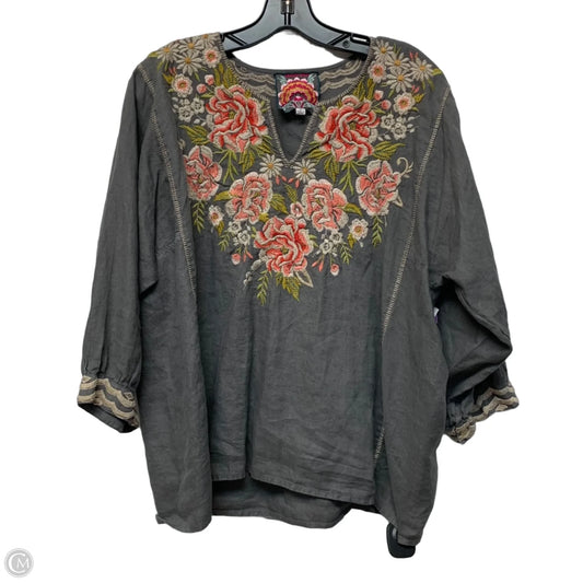 Top Long Sleeve Designer By Johnny Was In Grey, Size: M