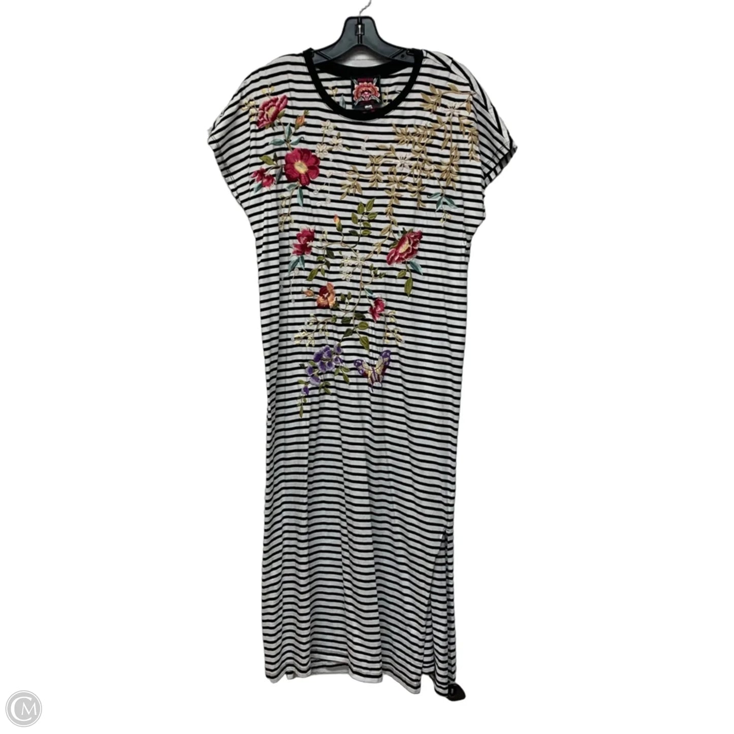 Dress Designer By Johnny Was In Striped Pattern, Size: M
