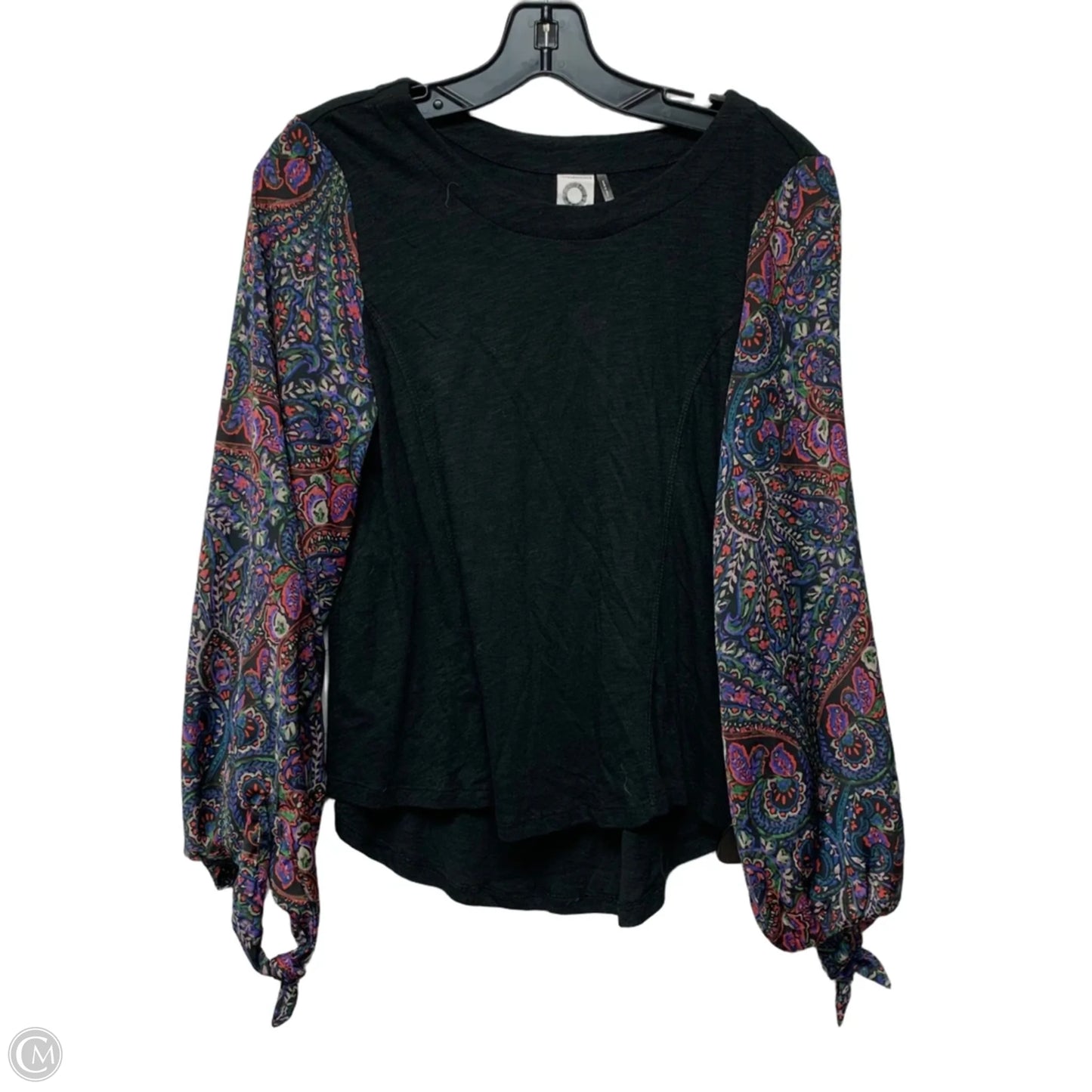 Top Long Sleeve By Anthropologie In Black & Purple, Size: Xs