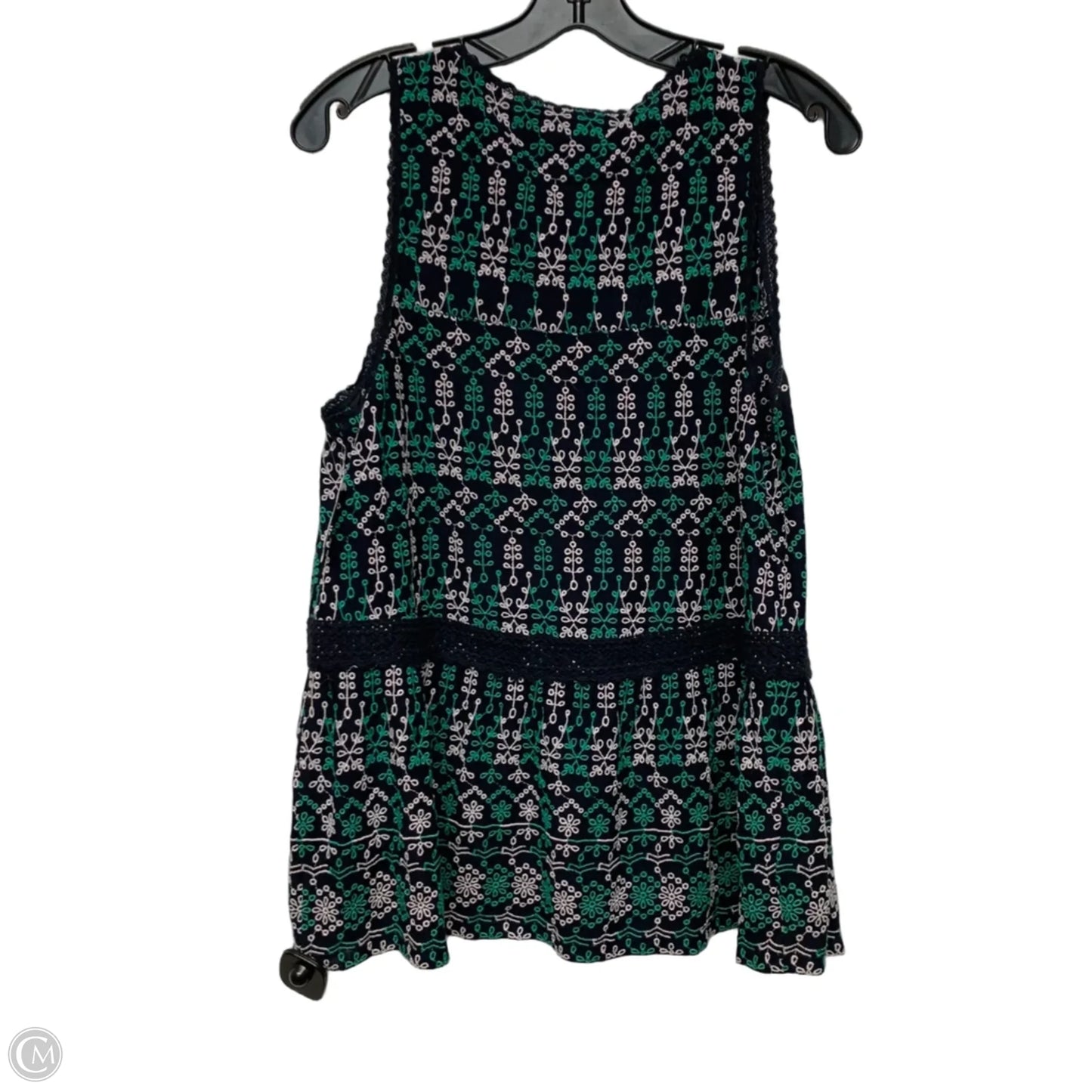 Top Sleeveless By Maeve In Blue & Green, Size: M