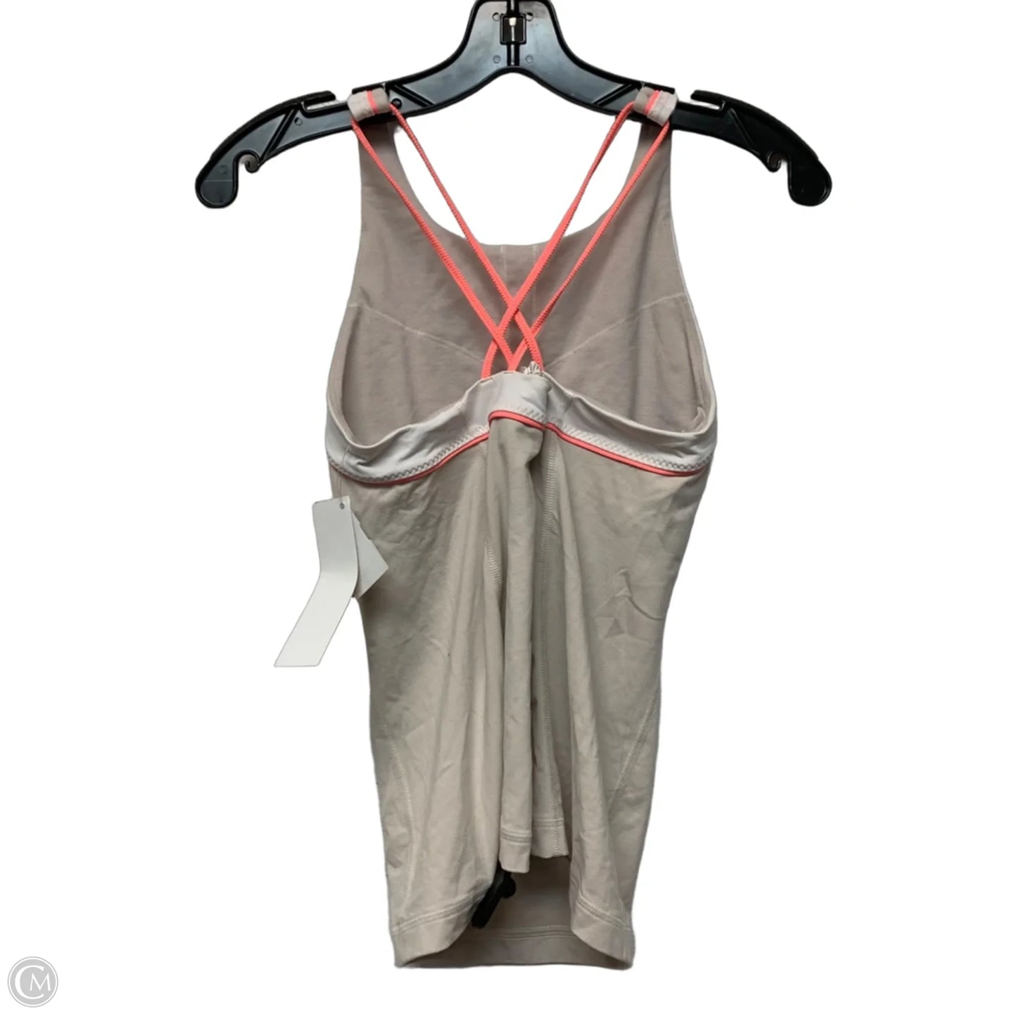 Athletic Tank Top By Lululemon In Cream & Orange, Size: S