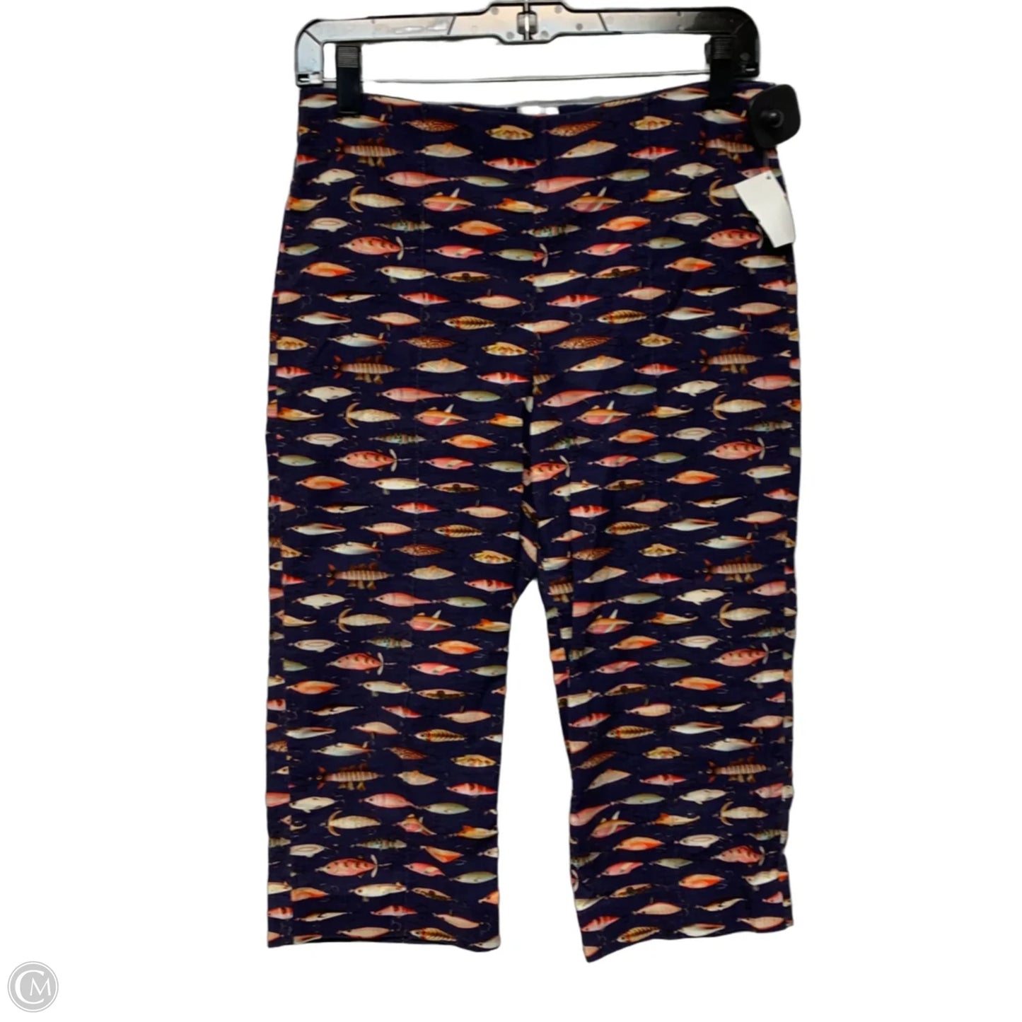 Pants Cropped By Maeve In Blue & Orange, Size: S