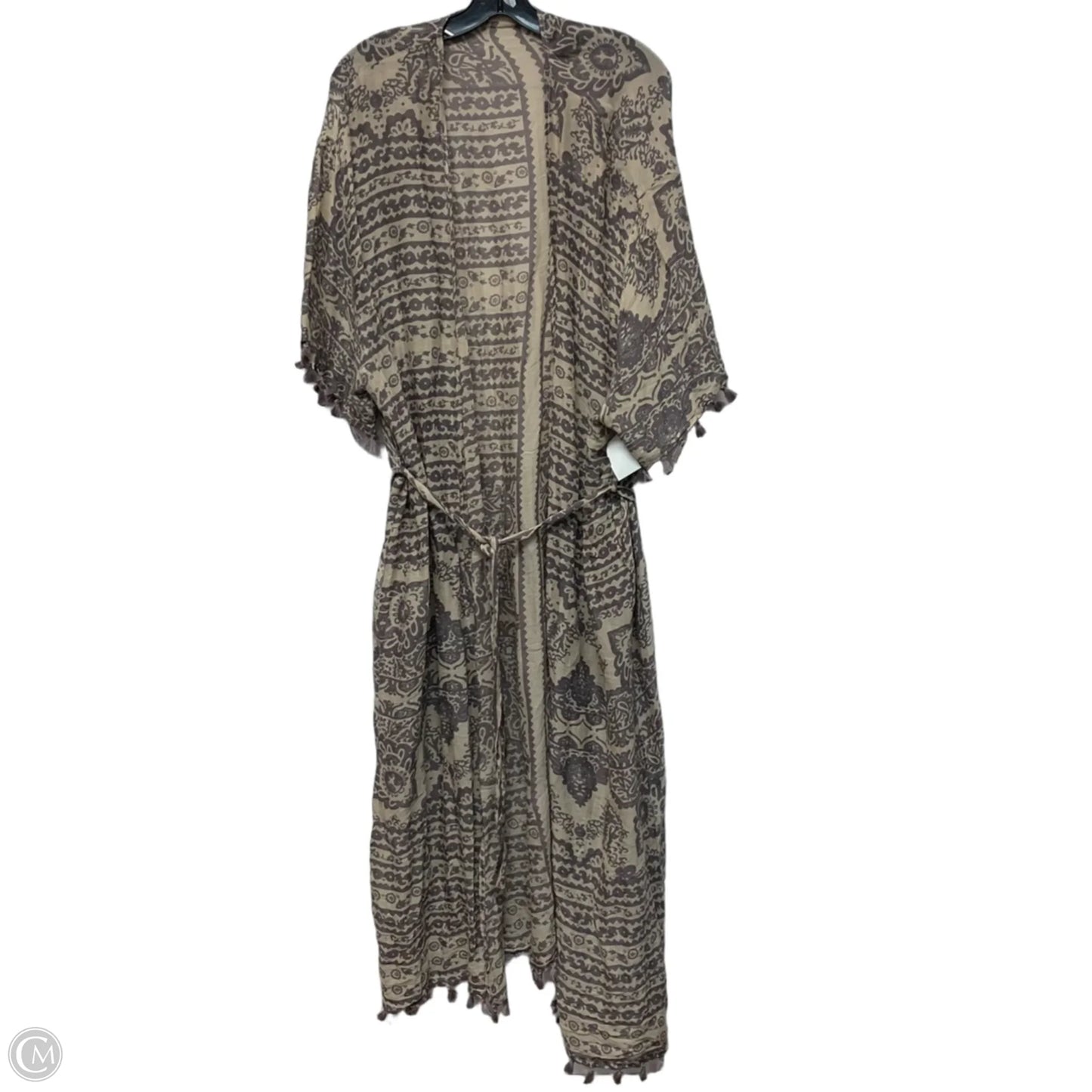 Kimono By Lovestitch In Cream & Purple, Size: Osfm
