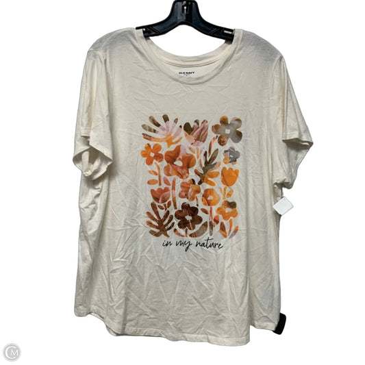 Top Short Sleeve By Old Navy In Cream, Size: Xl