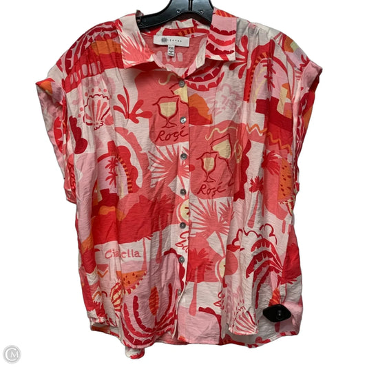 Top Short Sleeve By Fever In Red & White, Size: Xlp
