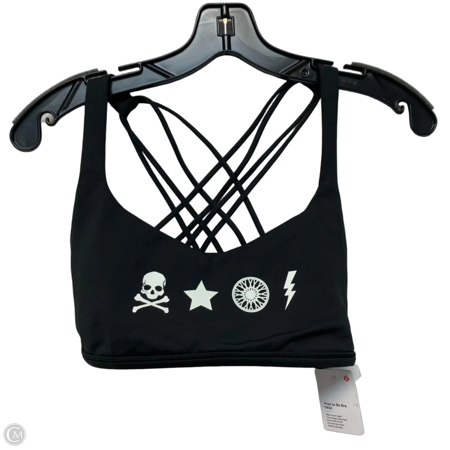 Athletic Bra By Lululemon In Black & White, Size: M