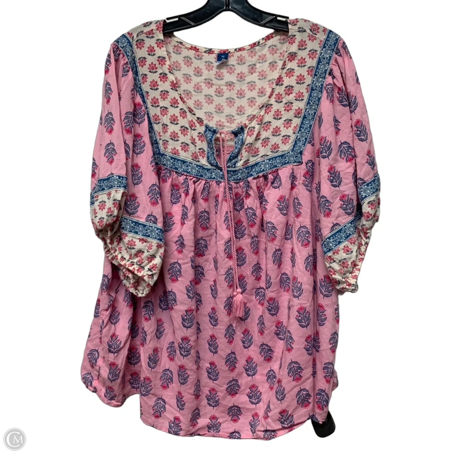 Top Short Sleeve By Old Navy In Blue & Pink, Size: 4x