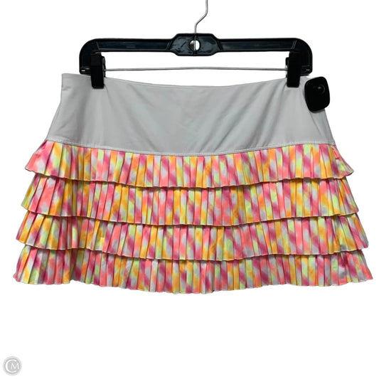 Athletic Skort By Lucky In Love In Pink & Yellow, Size: L