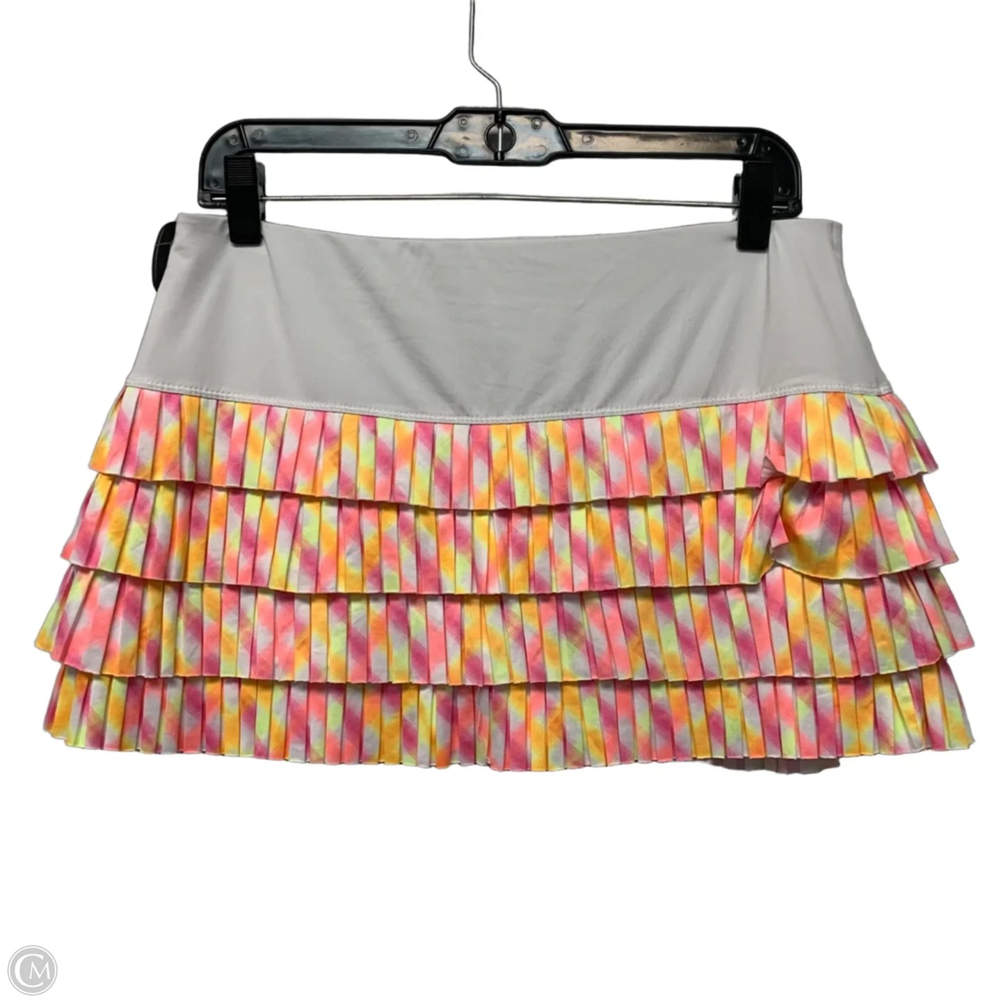 Athletic Skort By Lucky In Love In Pink & Yellow, Size: L
