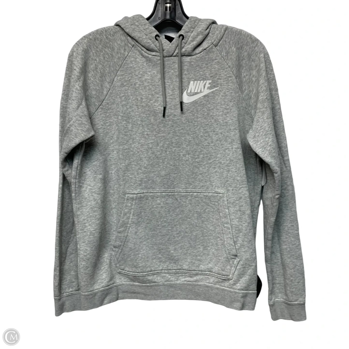 Athletic Sweatshirt Hoodie By Nike In Grey, Size: S