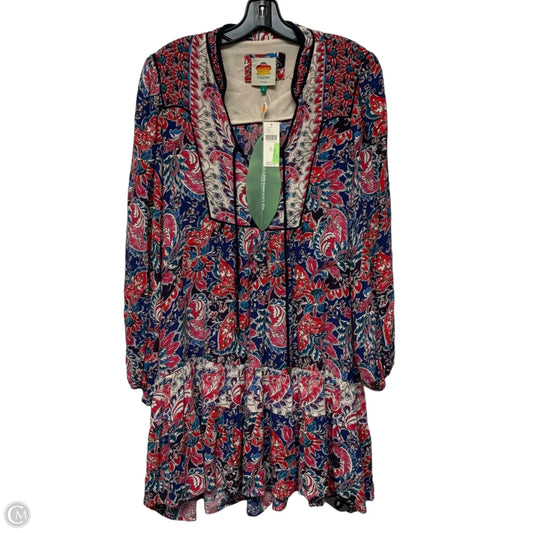 Dress Designer By Farm Rio In Blue & Red, Size: Xl