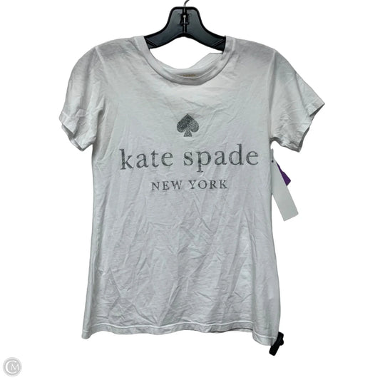 Top Short Sleeve Designer By Kate Spade In White, Size: Xs