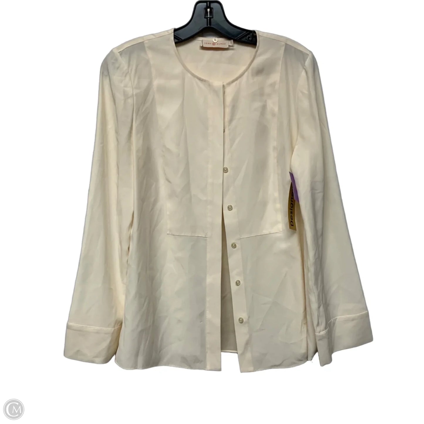 Blouse Designer By Tory Burch In Cream, Size: S