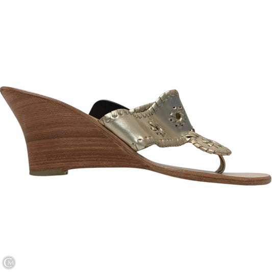 Sandals Heels Wedge By Jack Rogers In Gold, Size: 8