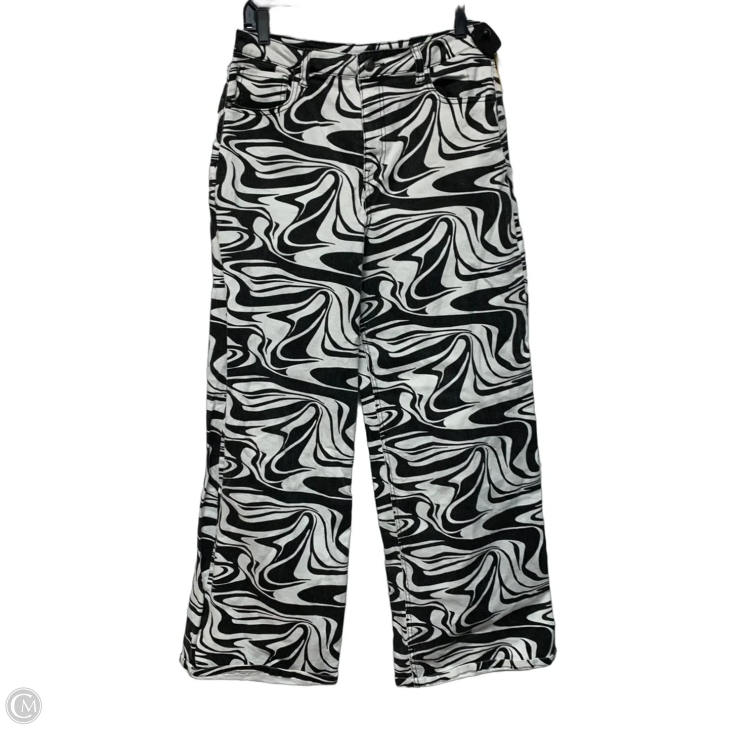 Jeans Wide Leg By So In Black & White, Size: 14