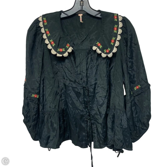 Top Long Sleeve By Free People In Black & Red, Size: S