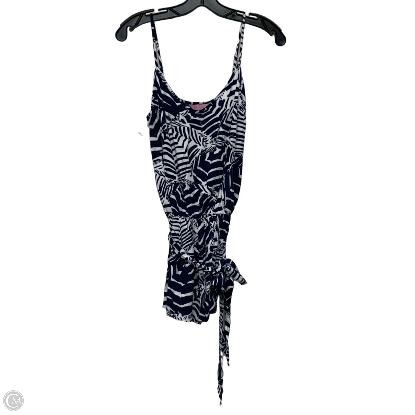 Romper Designer By Lilly Pulitzer In Blue & White, Size: S