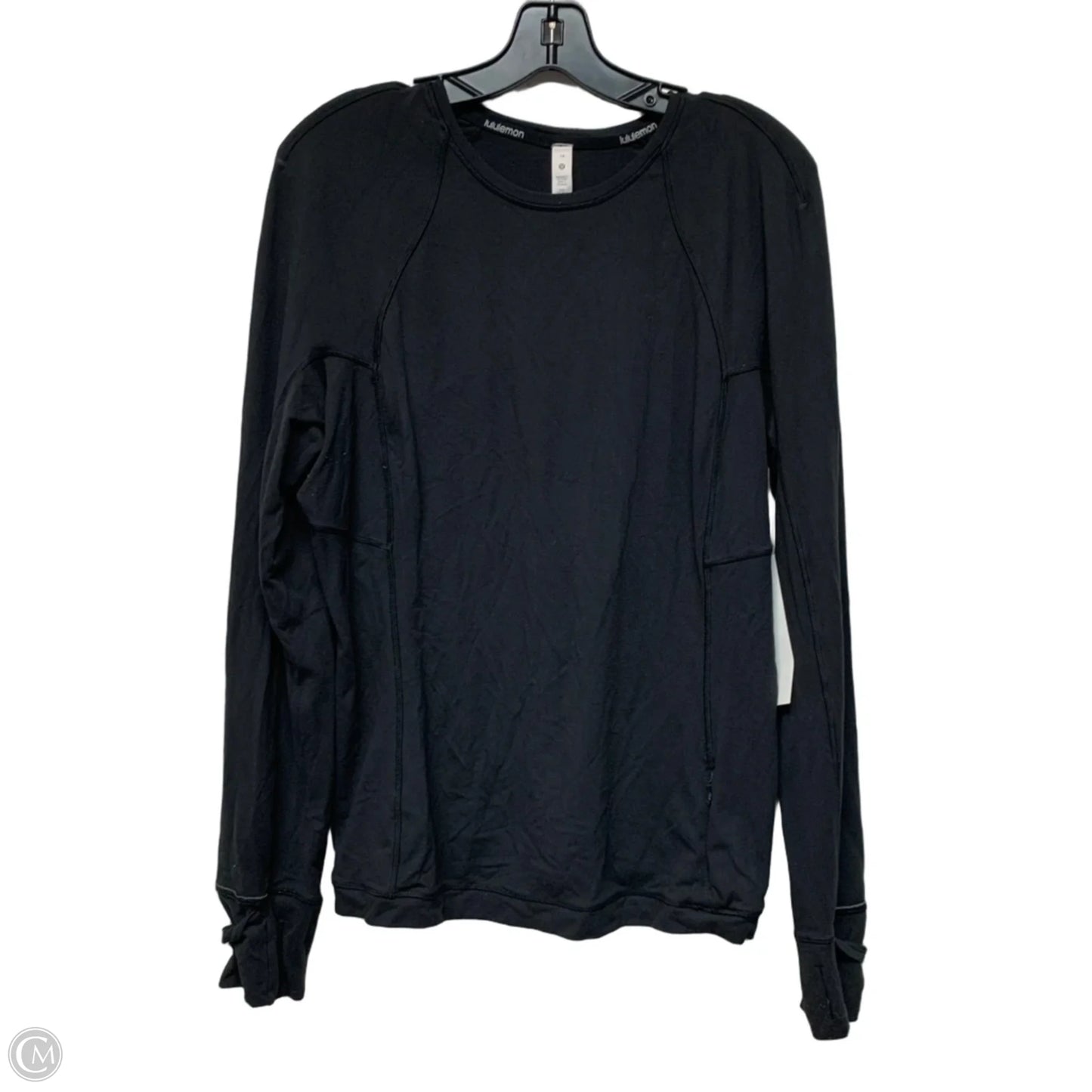Athletic Top Long Sleeve Crewneck By Lululemon In Black, Size: L