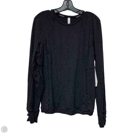 Athletic Top Long Sleeve Crewneck By Lululemon In Black, Size: L