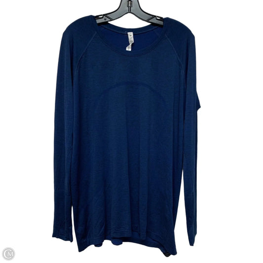 Athletic Top Long Sleeve Crewneck By Lululemon In Blue, Size: Xl