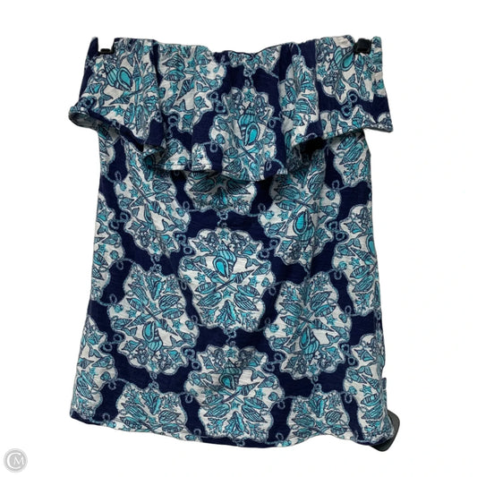 Top Sleeveless Designer By Lilly Pulitzer In Blue & White, Size: S