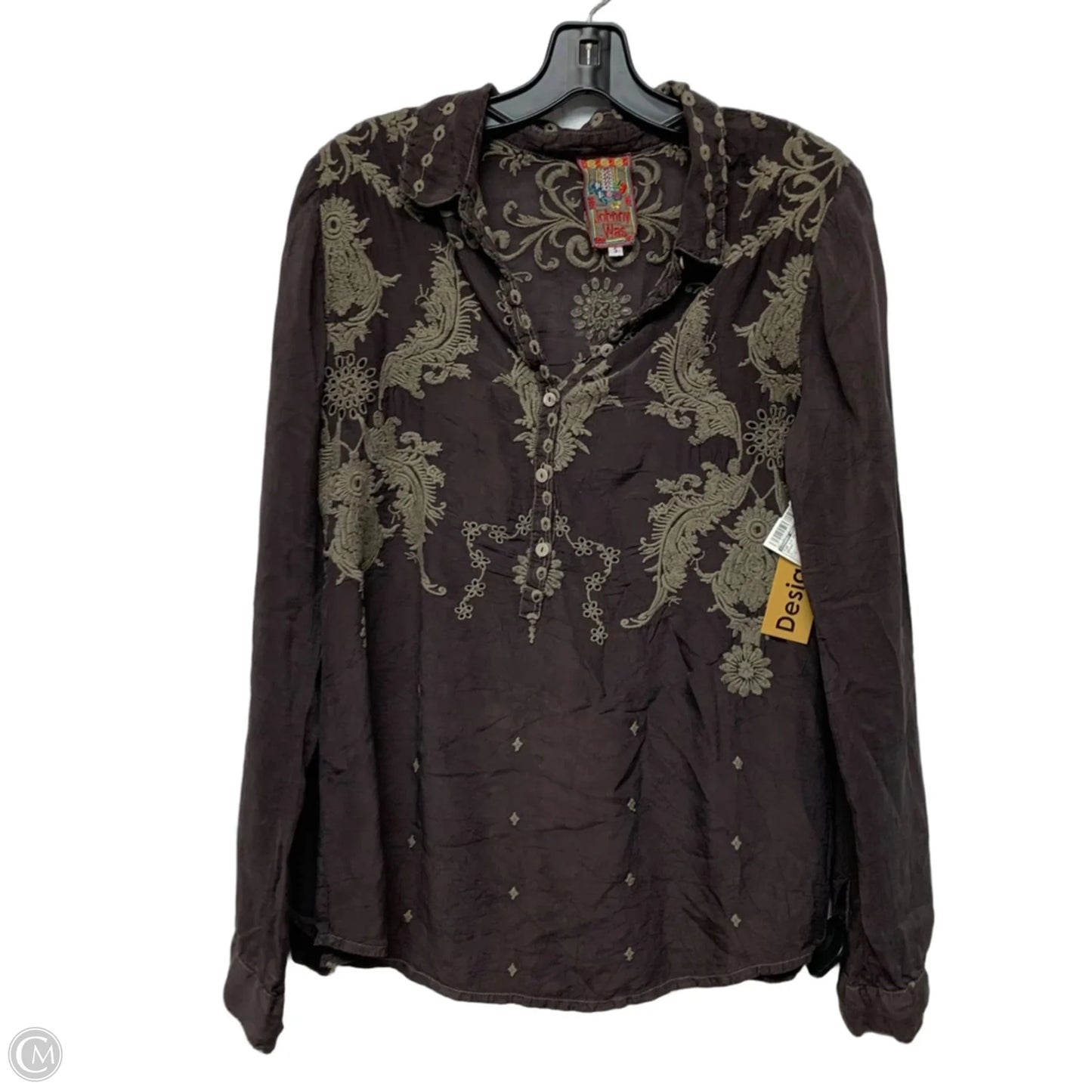 Top Long Sleeve Designer By Johnny Was In Brown, Size: S