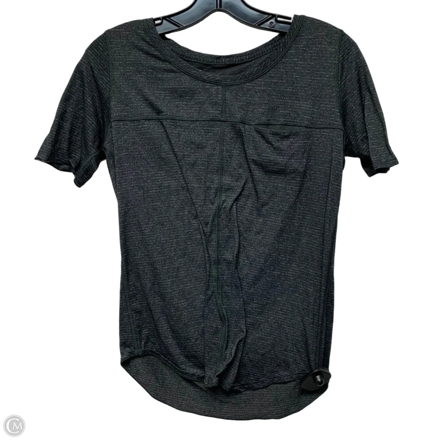 Athletic Top Short Sleeve By Lululemon In Grey, Size: S