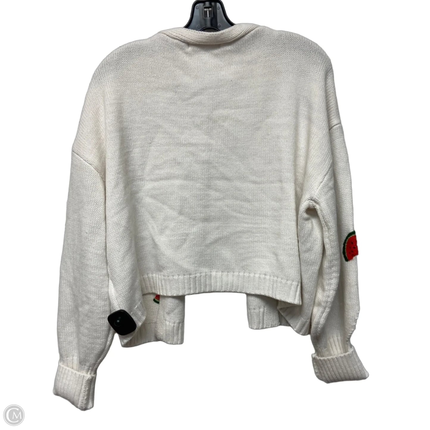 Sweater Cardigan By Moon And Madison In Cream & Red, Size: Xl