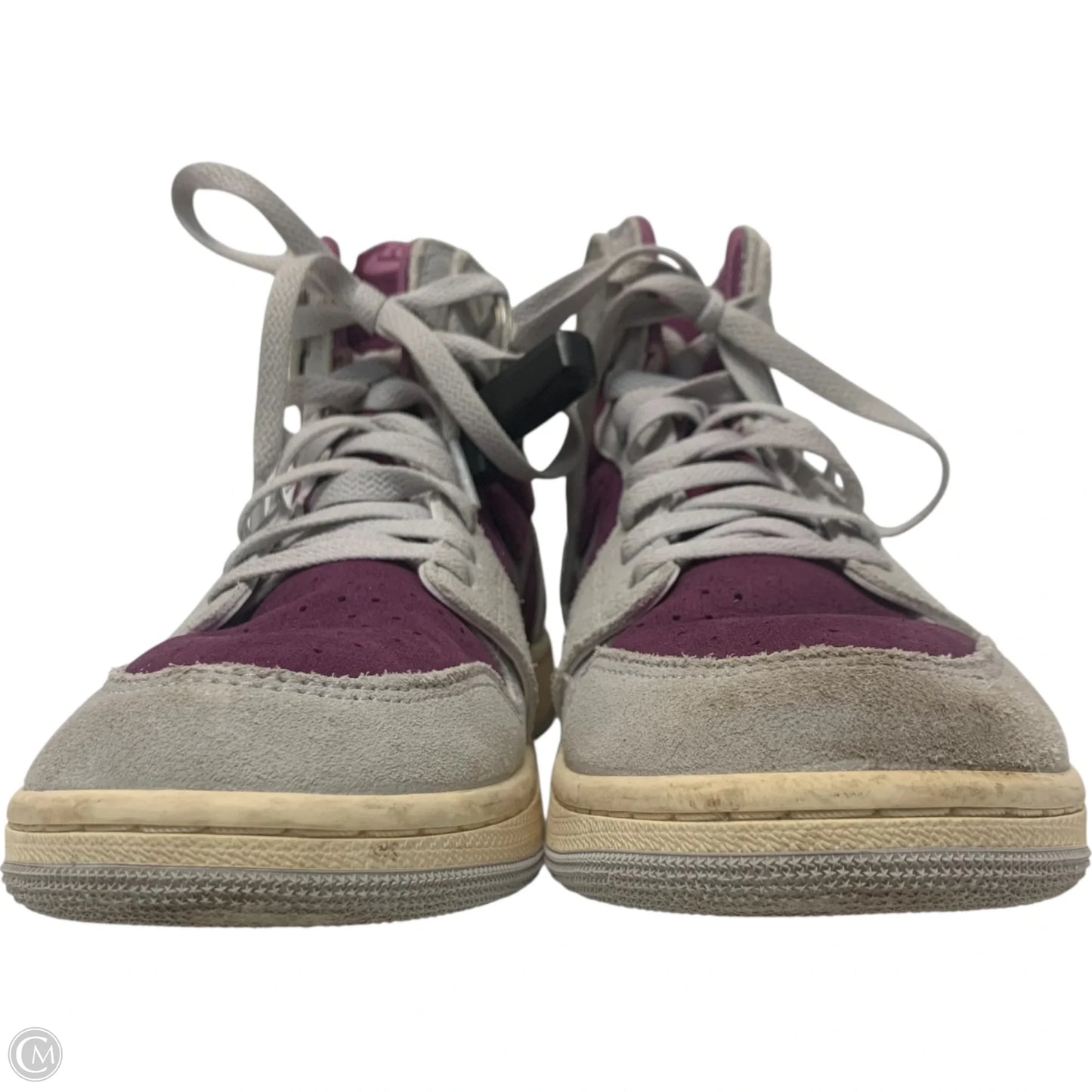 Shoes Luxury Designer By Jordan In Grey & Purple, Size: 10