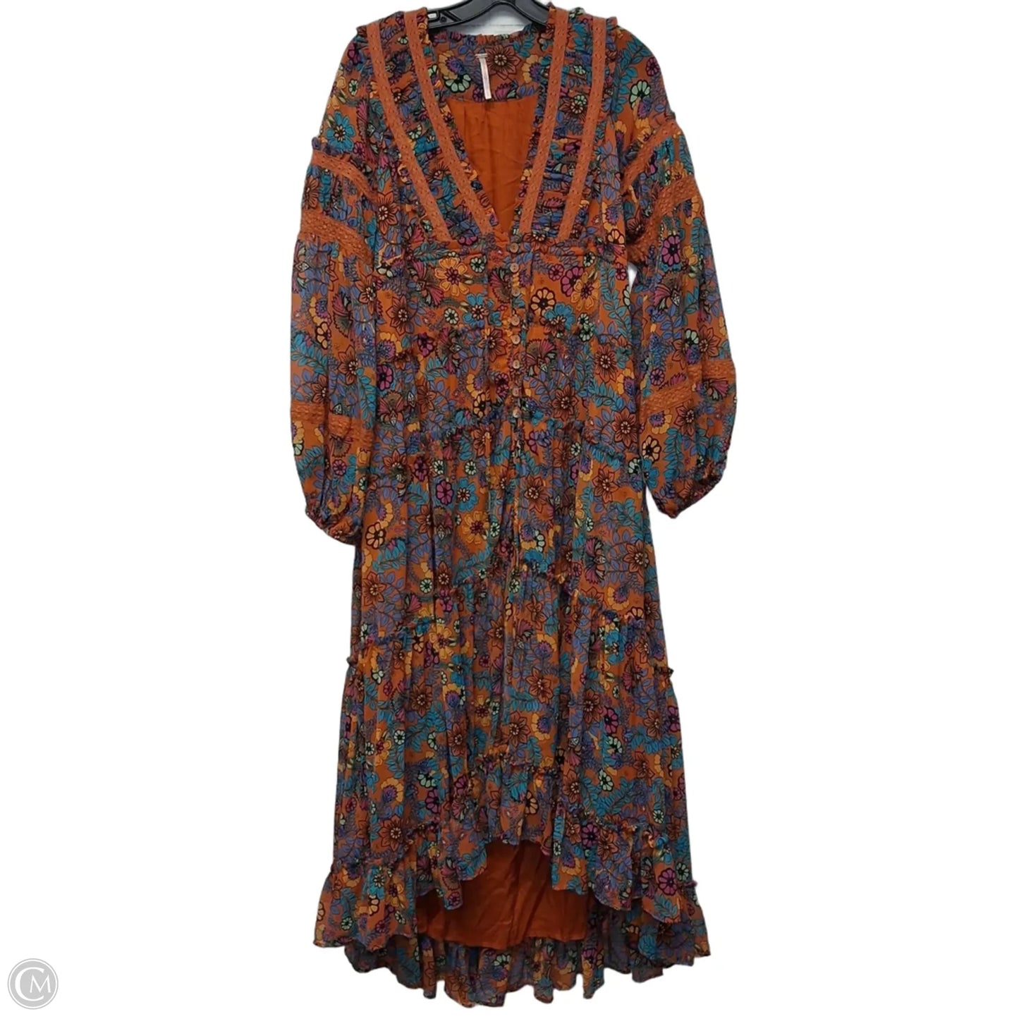 Dress Casual Maxi By Free People In Blue & Orange, Size: M