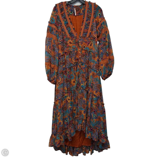 Dress Casual Maxi By Free People In Blue & Orange, Size: M