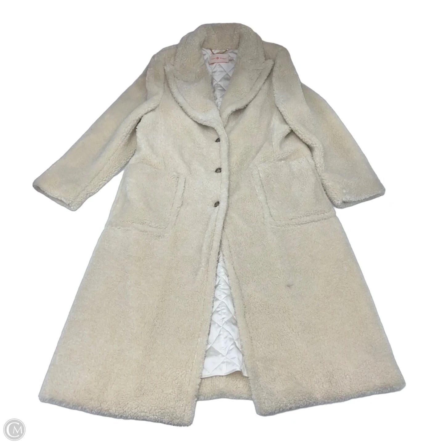 Coat Designer By Tory Burch In Cream, Size: L