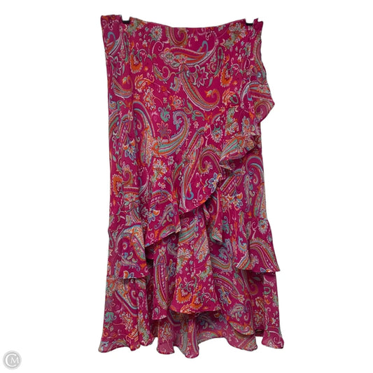 Skirt Midi By Chaps In Orange & Pink, Size: M