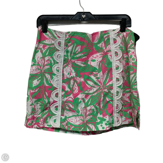 Skort Designer By Lilly Pulitzer In Green & Pink, Size: Xs
