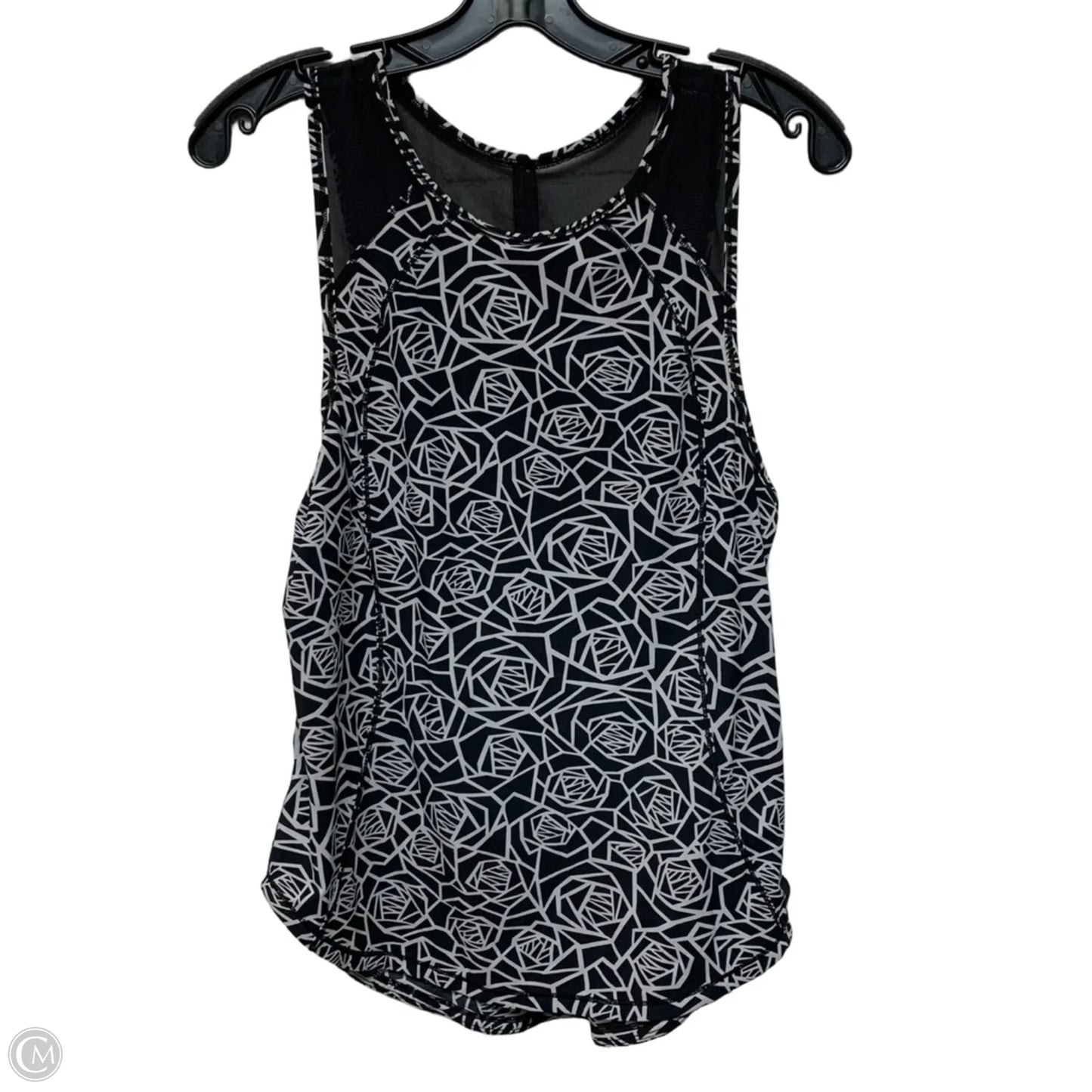 Athletic Tank Top By Lululemon In Black & White, Size: M