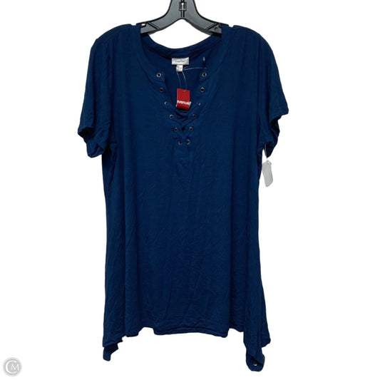 Top Short Sleeve By Avenue In Blue, Size: Xl