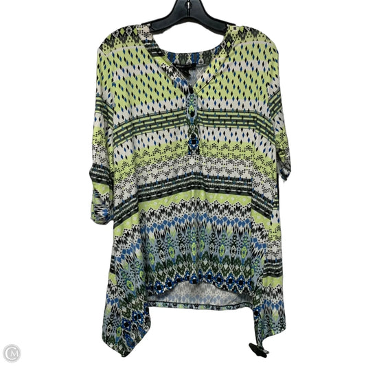 Blouse Short Sleeve By Robert Louis In Blue & Green, Size: Xl