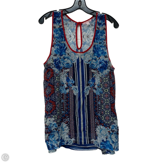 Top Sleeveless By Free 2 Luv In Blue & Red, Size: 2x