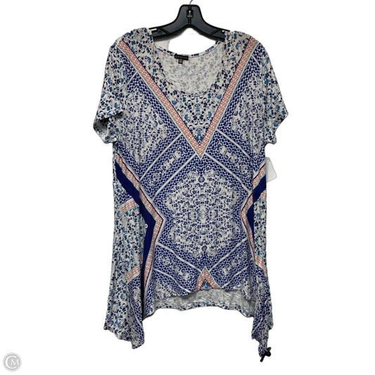 Top Short Sleeve By Hannah In Blue & Red, Size: 1x
