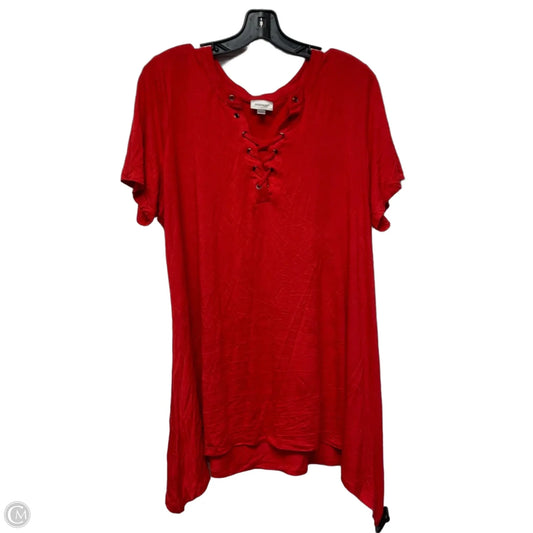 Top Short Sleeve By Avenue In Red, Size: 1x