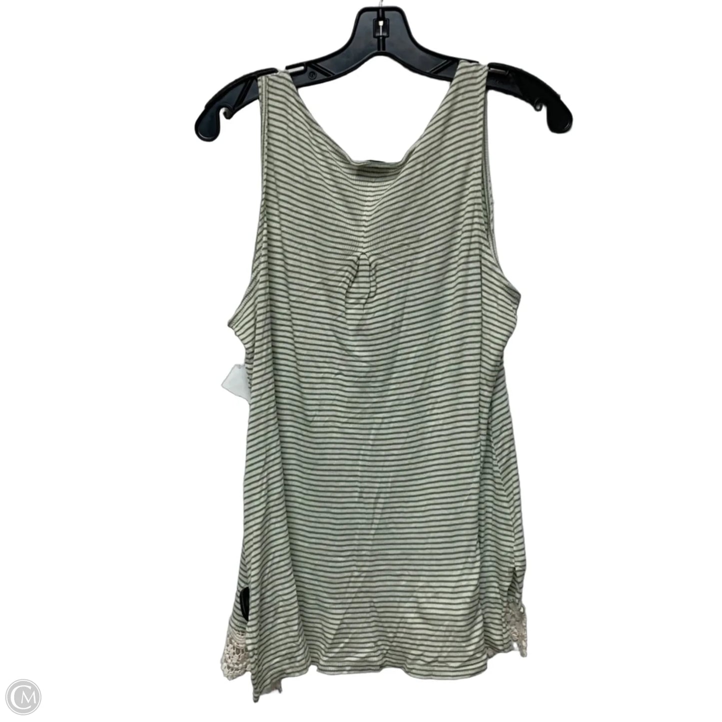 Top Sleeveless By Avenue In Green & White, Size: Xl
