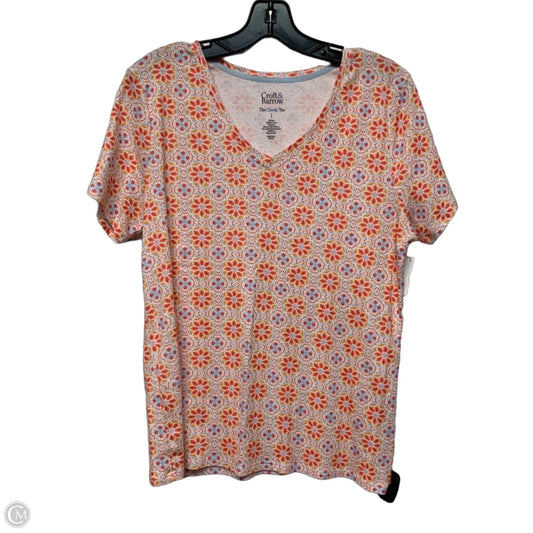 Top Short Sleeve By Croft And Barrow In Orange, Size: L