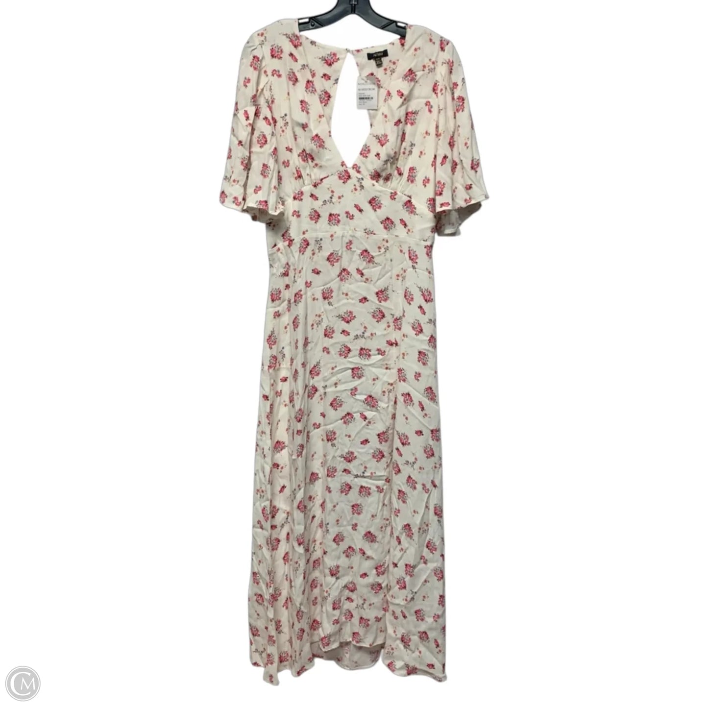 Dress Casual Maxi By Afrm In Cream & Pink, Size: M