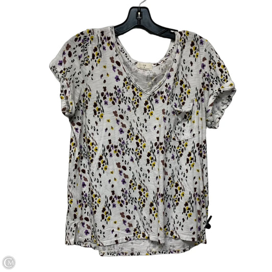 Top Short Sleeve By T.la In White & Yellow, Size: S